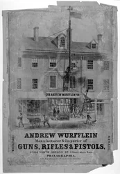 Pubblicità, Andrew Wurfflin. Fabbricante di armi, Filadelfia, c.1850